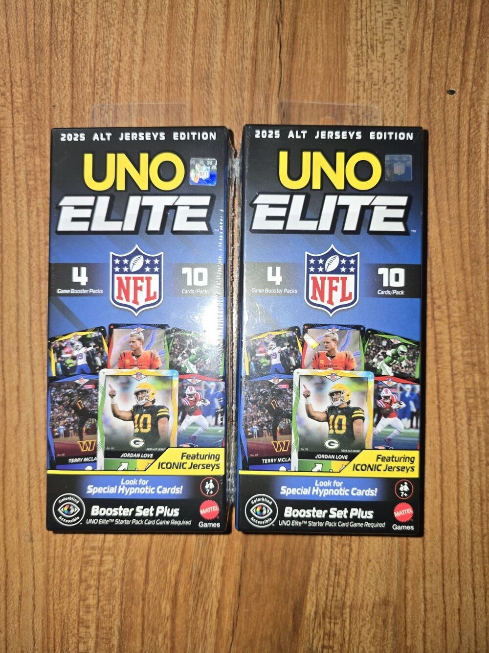 2 UNO Elite NFL 2025 ALT JERSEYS EDITION Booster Set Lot S6